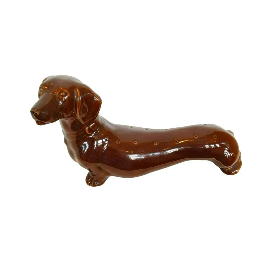 ABCO Handpainted Hors D'Oeuvres Dachshund Server, Alexander Backer Vintage Dog A